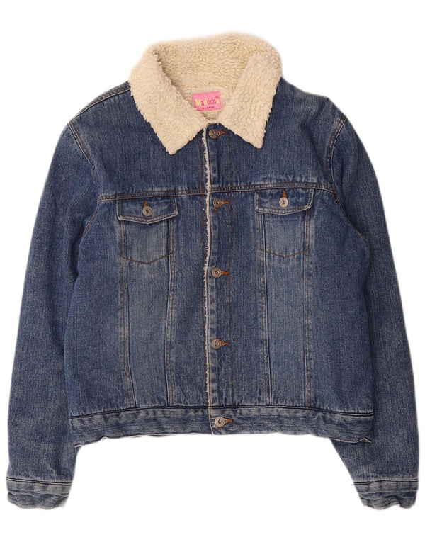 Madonna Dame Denim Sherpa Jacket UK 18 XL Blå Bomuld