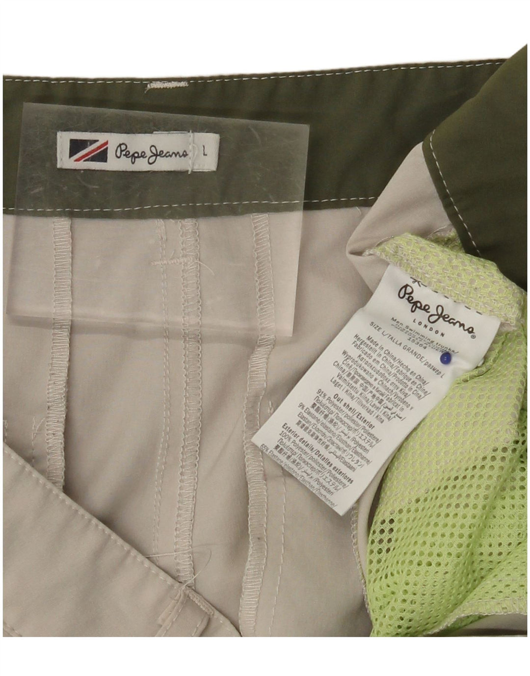 PEPE JEANS Chino Shorts til kvinder Large W34 Beige Polyester