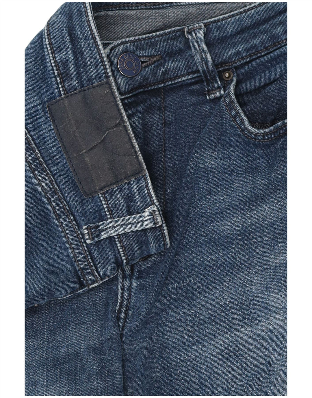 Zara Dame Slim Cropped Jeans W28 L24 Navy Blue