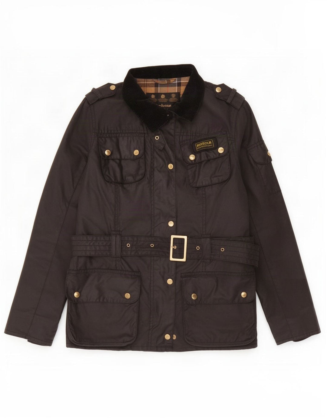 Barbour Vokset bomuldsjakke til kvinder UK 14 Large Black