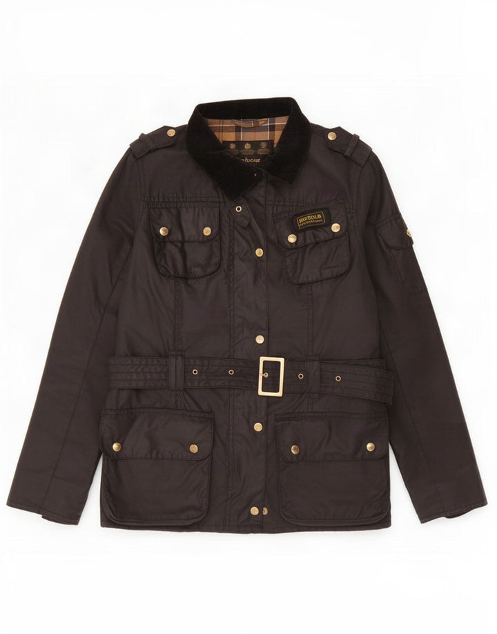 Barbour Vokset bomuldsjakke til kvinder UK 14 Large Black