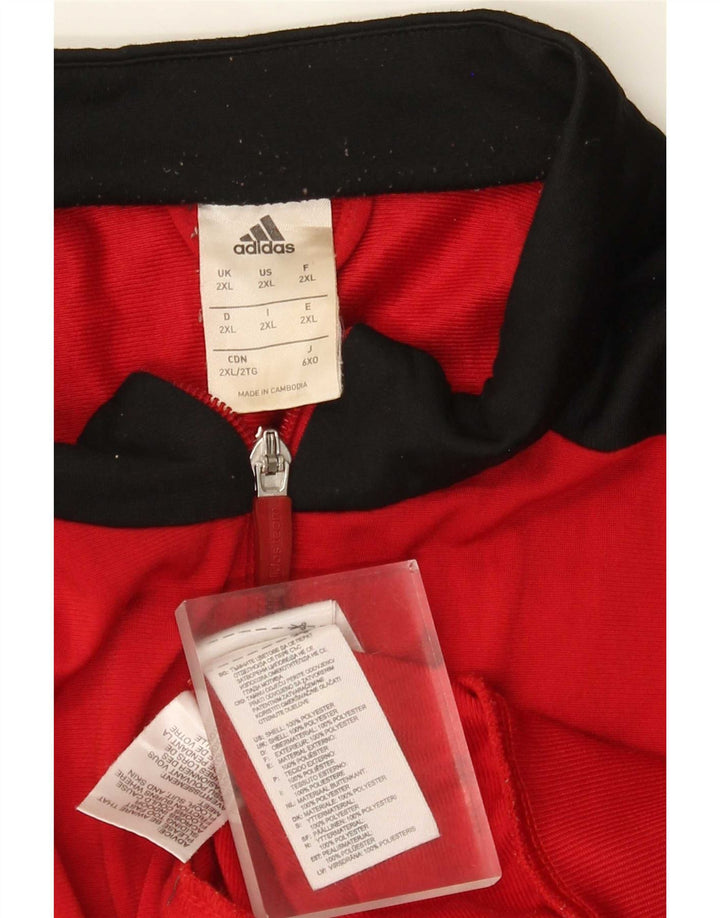 Adidas Træningsdragt til mænd Topjakke 2XL Rød Colourblock Polyester