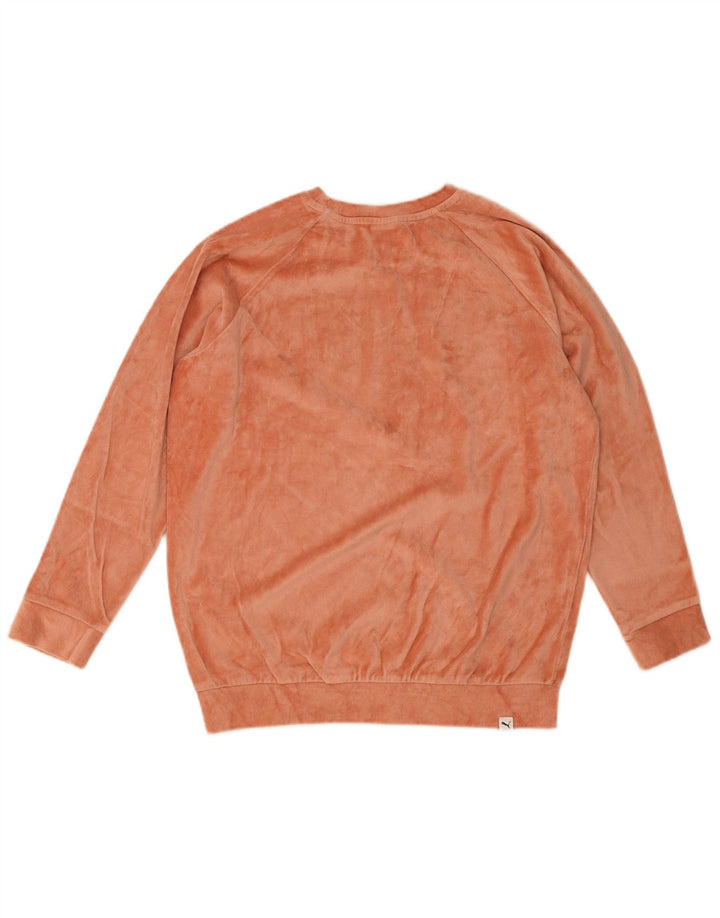 Puma Graphic Velvet Sweatshirt Jumper UK 12 Medium Orange