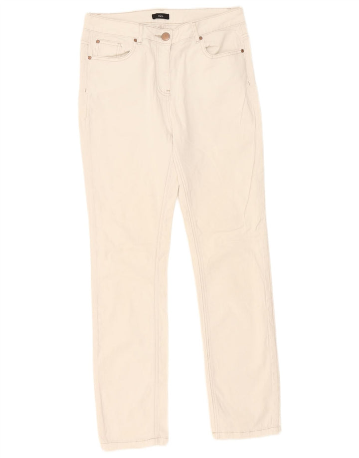 M&Co Dame Slim Jeans UK 10 Small W30 L30 White Bomuld