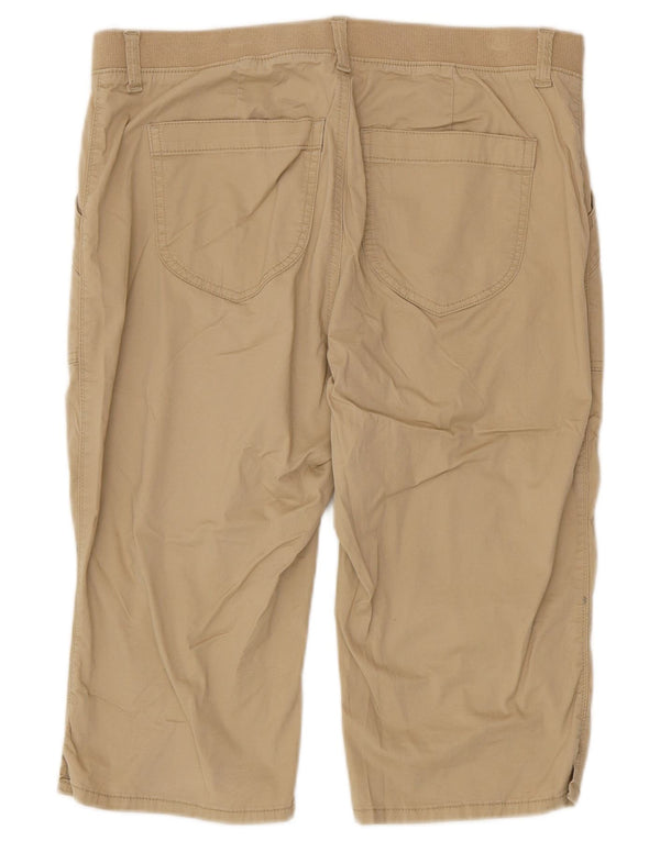 Lee kvinders mellemhøjde afslappet pasform bermudashorts US 14 XL W34 beige bomuld
