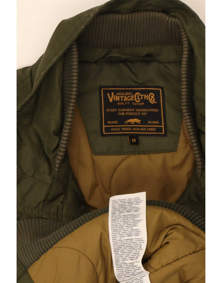 Jack & Jones Herre Bomber Jacket UK 38 Medium Khaki Nylon