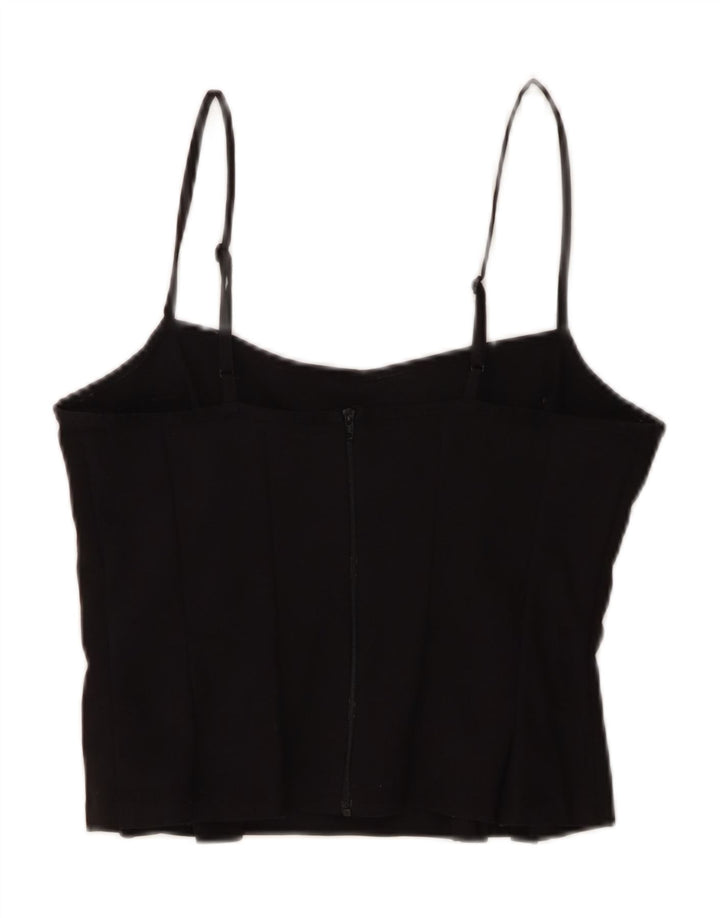 Peachy Den Dame Crop Cami Top UK 12 Medium Sort Bomuld