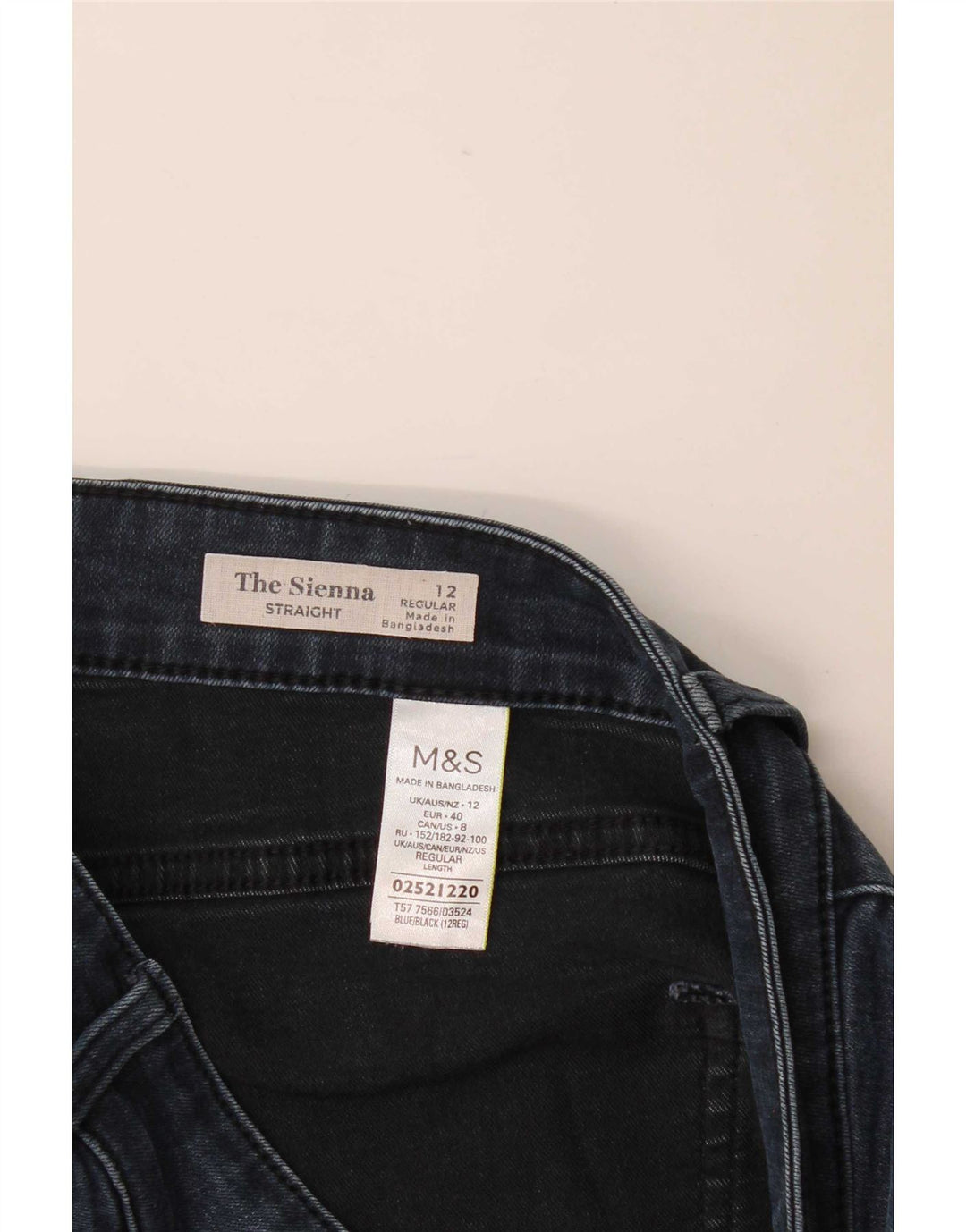 Marks & Spencer Dame Straight Jeans UK 12 Medium W30 L30 Navy Blue