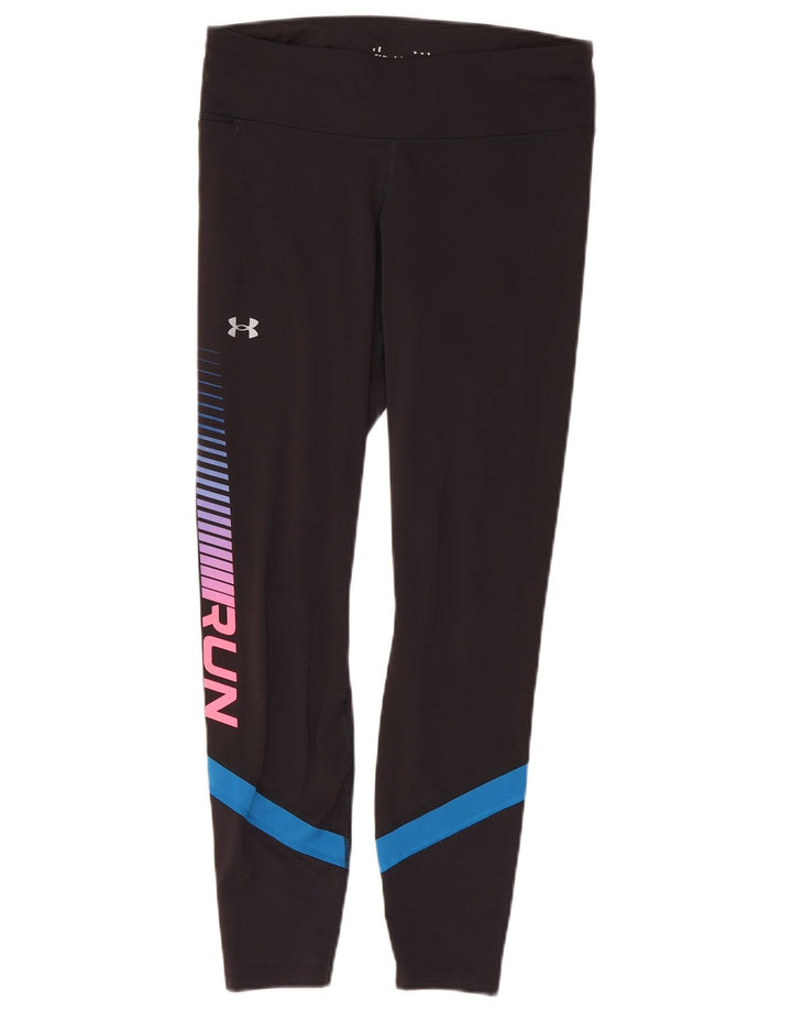 Under Armour Grafiske Leggings til kvinder UK 14 Stor sort farveblok
