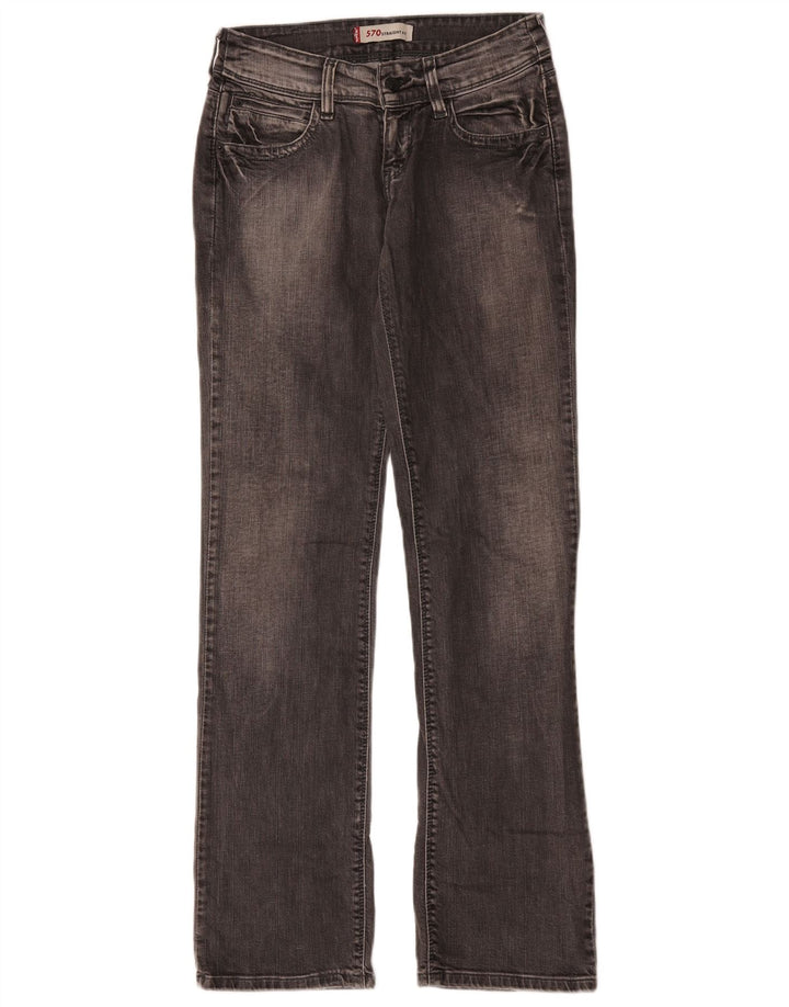 Levi's Dame 570 Straight Jeans W28 L31 Grå Bomuld