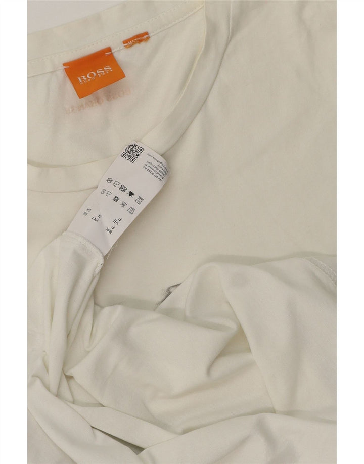 HUGO BOSS Herre grafisk T-shirt Top Lille hvid bomuld