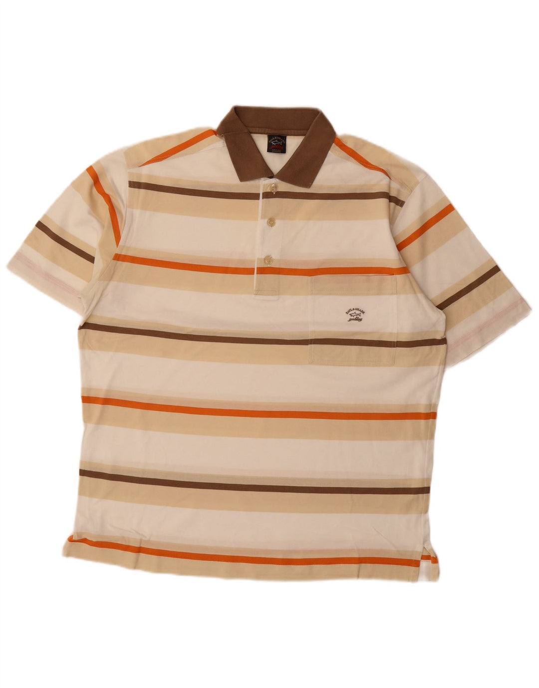 Paul & Shark herre poloshirt stor beige stribet