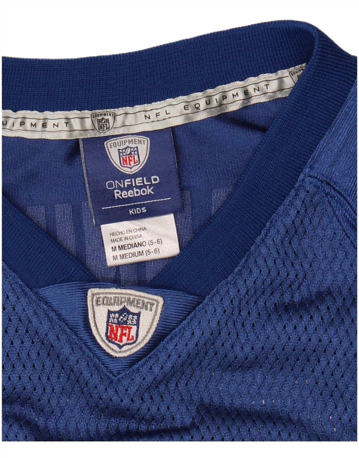 Reebok Boys NFL grafisk trøje Top 5-6 år Medium Navy Blue Colourblock