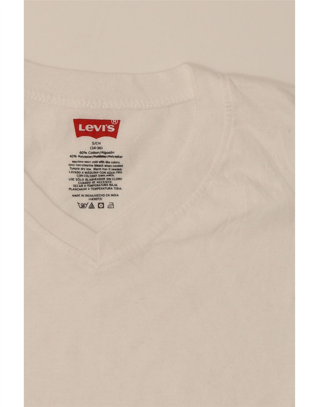 LEVI'S Mens T-Shirt Top UK 34/36 Small White Cotton Vintage Levi's and Second-Hand Levi's from Messina Hembry 