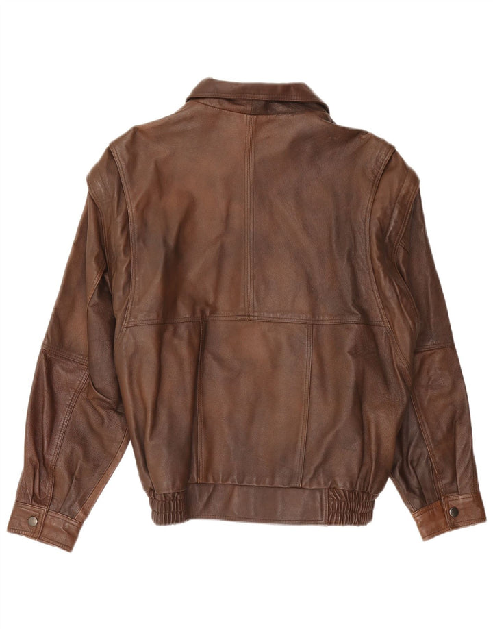 Vintage Herre Læderjakke UK 38 Medium Brun Læder Retro