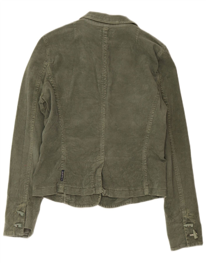 Armani Jeans Dame 3-knaps Corduroy Blazer Jacket UK 16 Large Khaki