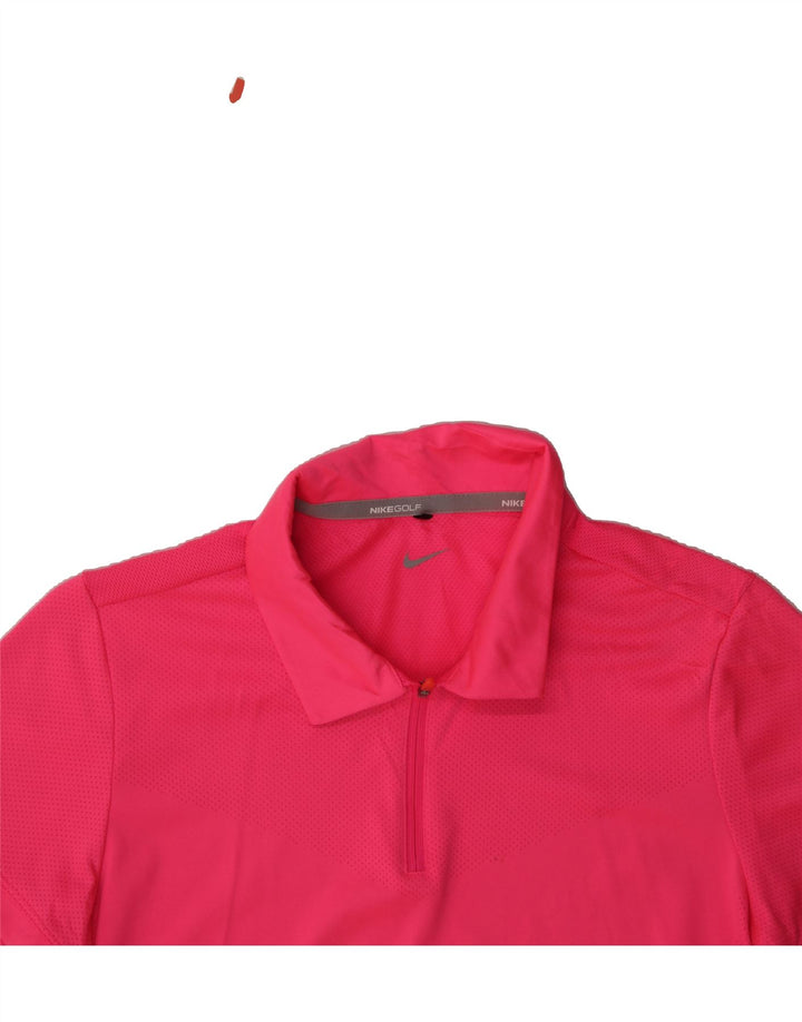 NIKE Womens Polo Shirt UK 12 Medium Pink Polyester Vintage Nike and Second-Hand Nike from Messina Hembry 