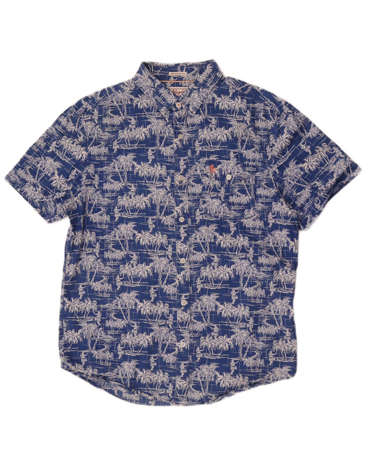 Penguin Heritage Heritage kortærmet skjorte Medium Blue Floral Hawaiian