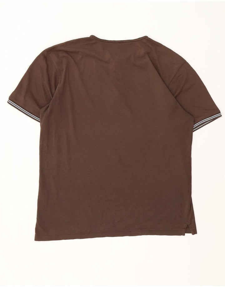 Champion Herre T-Shirt Top 2XL Brun Stribet