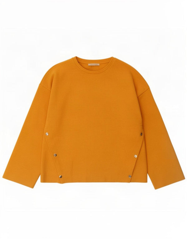 Zara Dame Trafaluc Oversized Top Langærmet UK 10 Lille Gul Bomuld