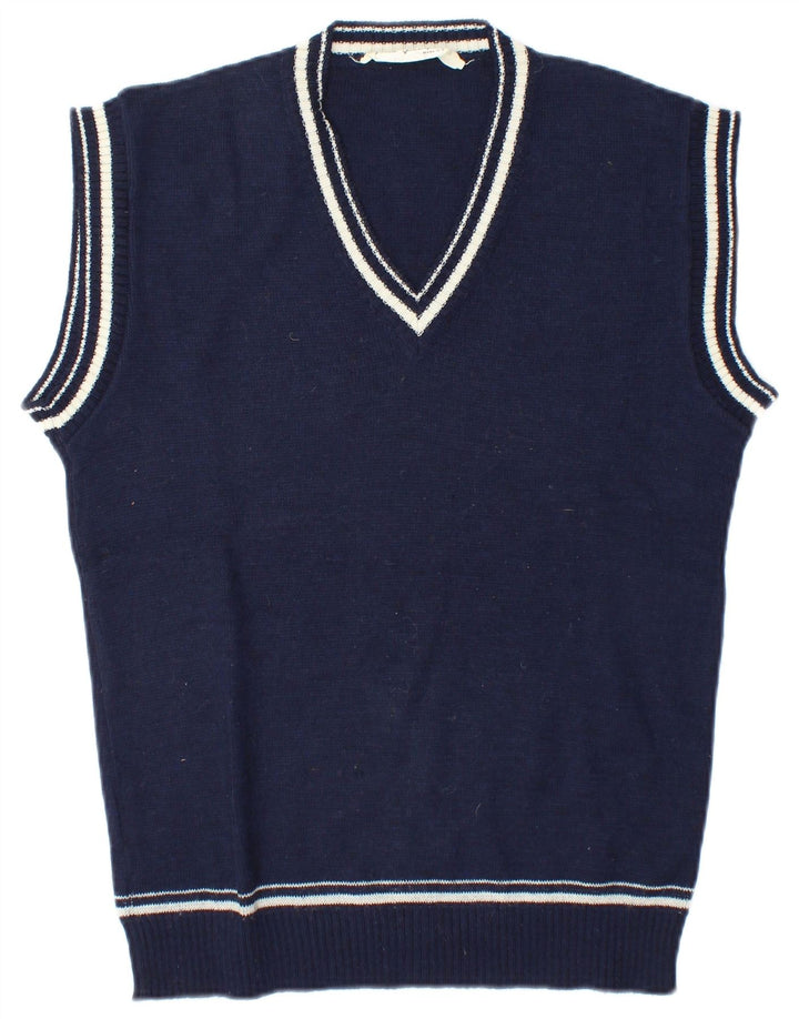 Vintage herrevest tanktop medium marineblå