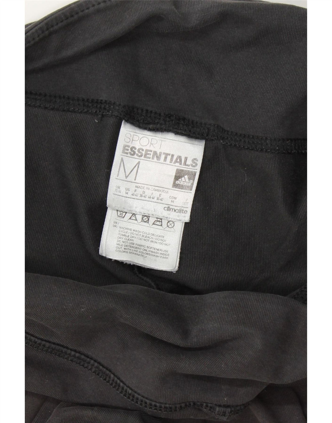 ADIDAS Womens Climalite Graphic Leggings UK 12/14 Medium Black Cotton Vintage Adidas and Second-Hand Adidas from Messina Hembry 