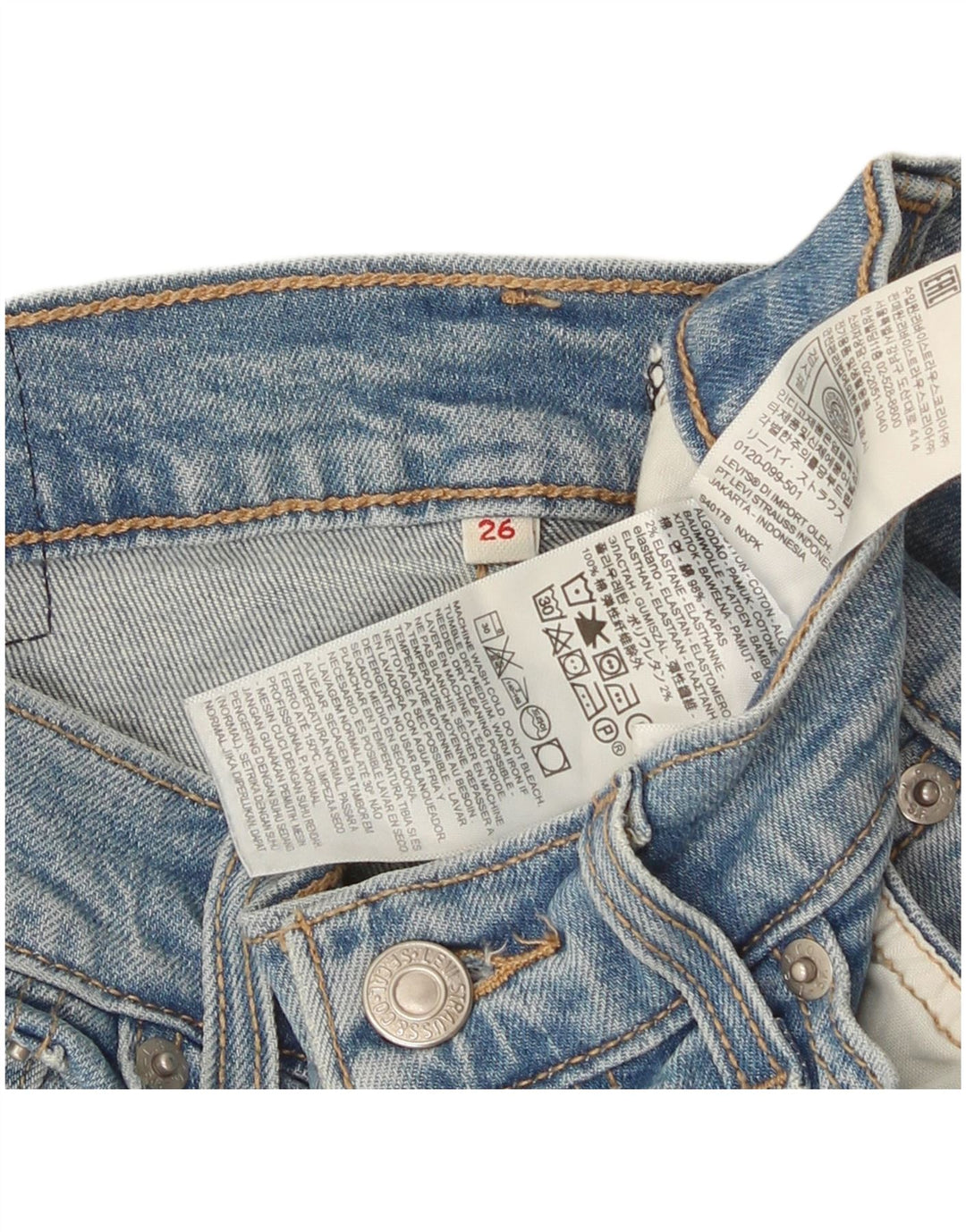 Levi's denimshorts til kvinder W26 Små blå bomuld