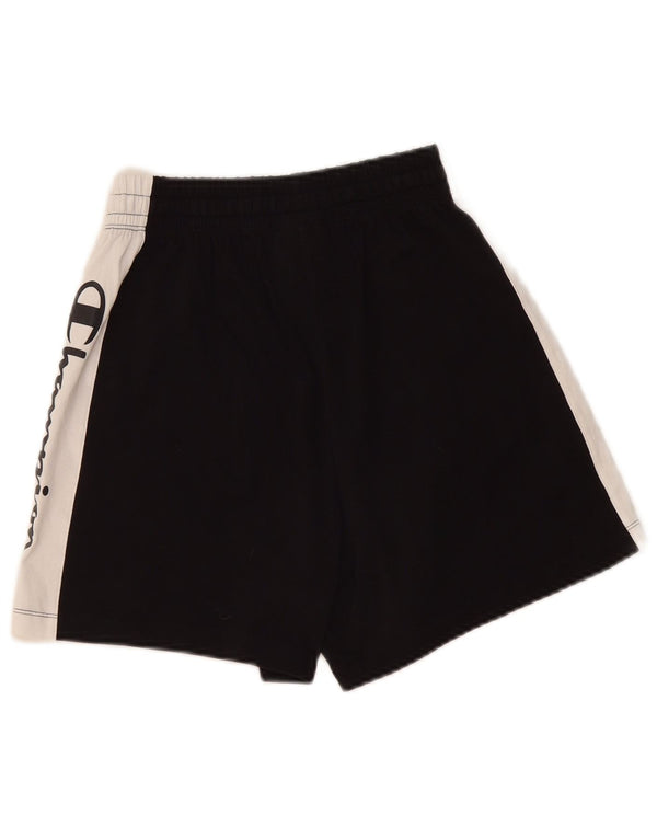 Champion Herre grafiske sportsshorts Small Black Colourblock Bomuld