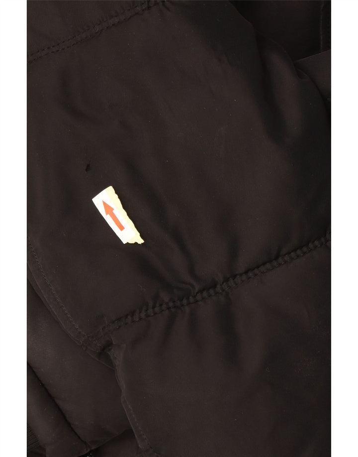 Zara Herre hættepolstret frakke UK 36 Lille sort polyester