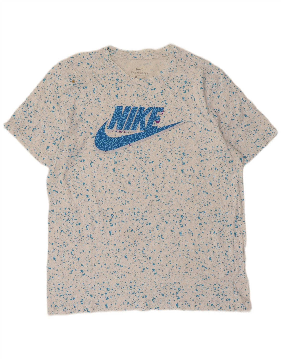Nike grafisk T-shirt top til mænd, stor hvid flækket bomuld