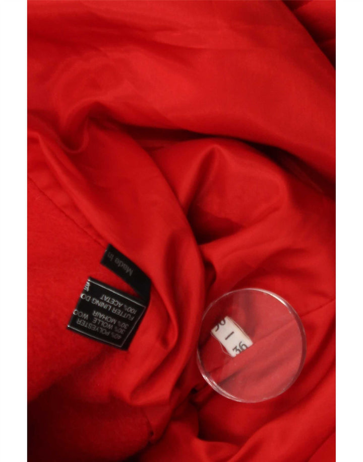 Vintage militær overfrakke til kvinder EU 36 Lille rød polyester