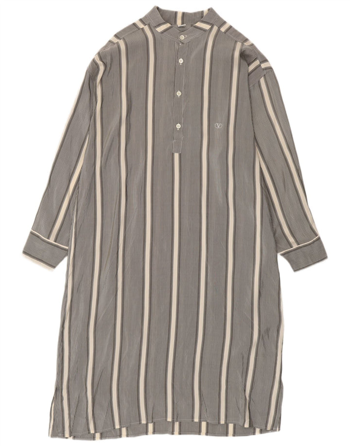 Valentino Dame Langærmet Pullover Skjortekjole IT 52 2XL Gråstribet