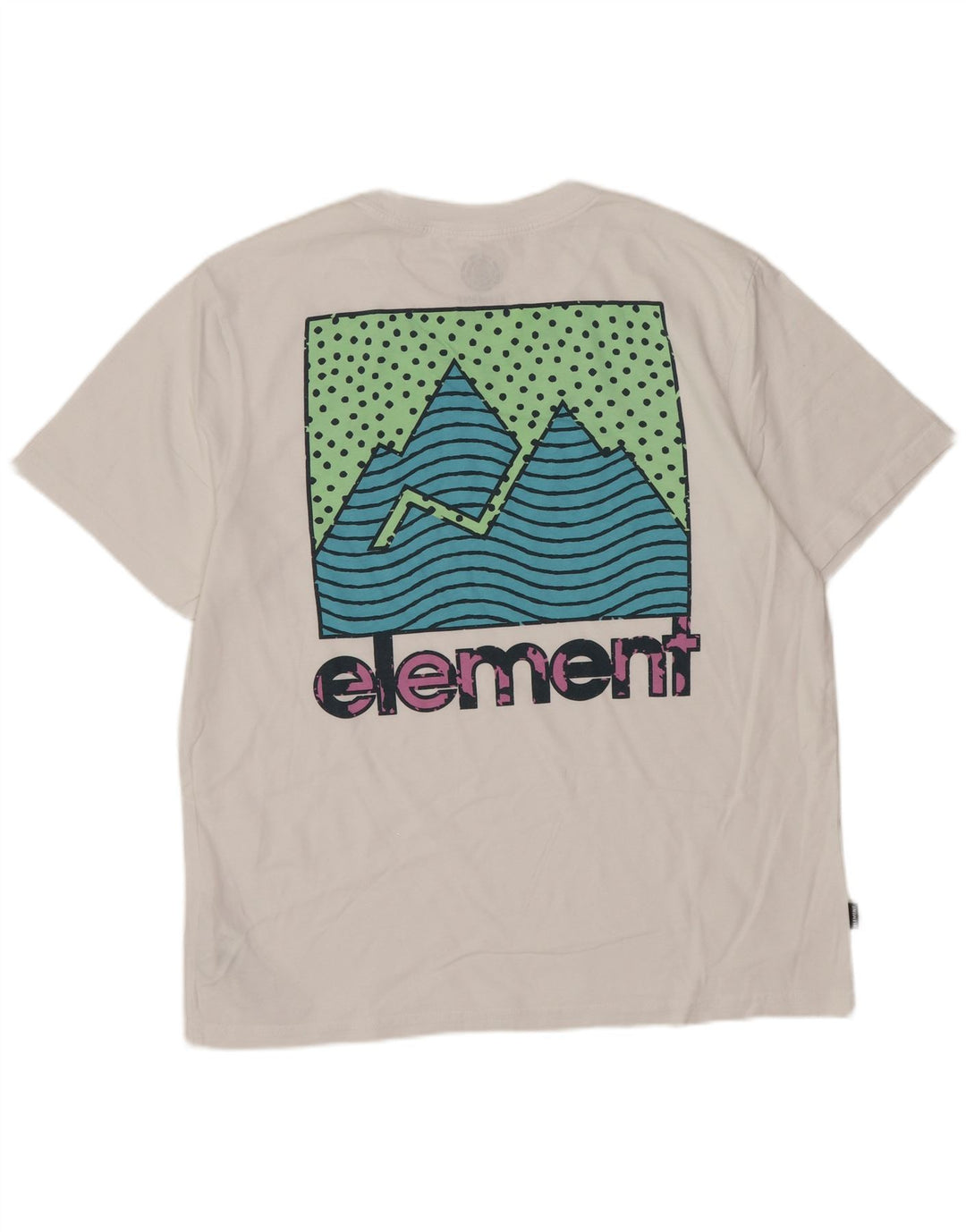 Element Herre Regular Fit Grafisk T-Shirt Top Lille Hvid Bomuld