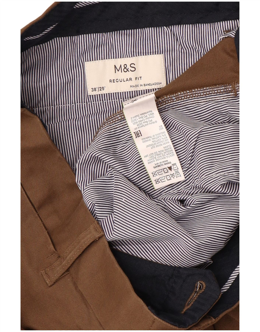 Marks & Spencer Herre Regular Fit Straight Chino Bukser W38 L29 Brun