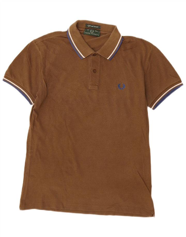 Fred Perry Herre lys og stræk poloshirt mellem brun bomuld