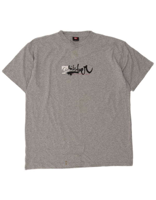 Quiksilver Mens Graphic T-Shirt Top Large Grey