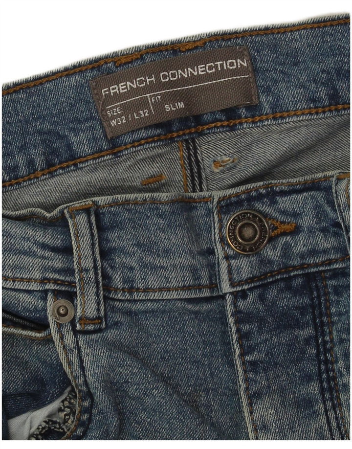 French Connection Slim Jeans til mænd W32 L32 blå bomuld