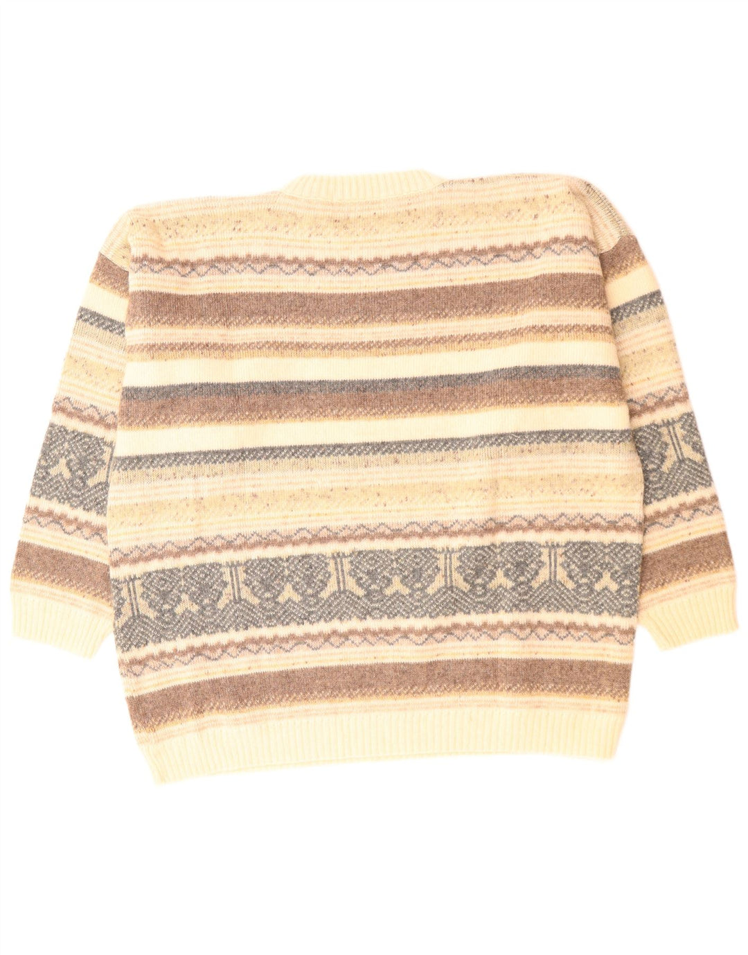 ST. BERNARD Herre sweater med rund hals str. 44/46 XL Beige Fair Isle