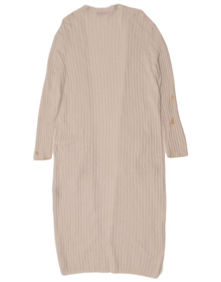 Marks & Spencer Dame Longline Åben Cardigan Sweater UK 16 Large Off White