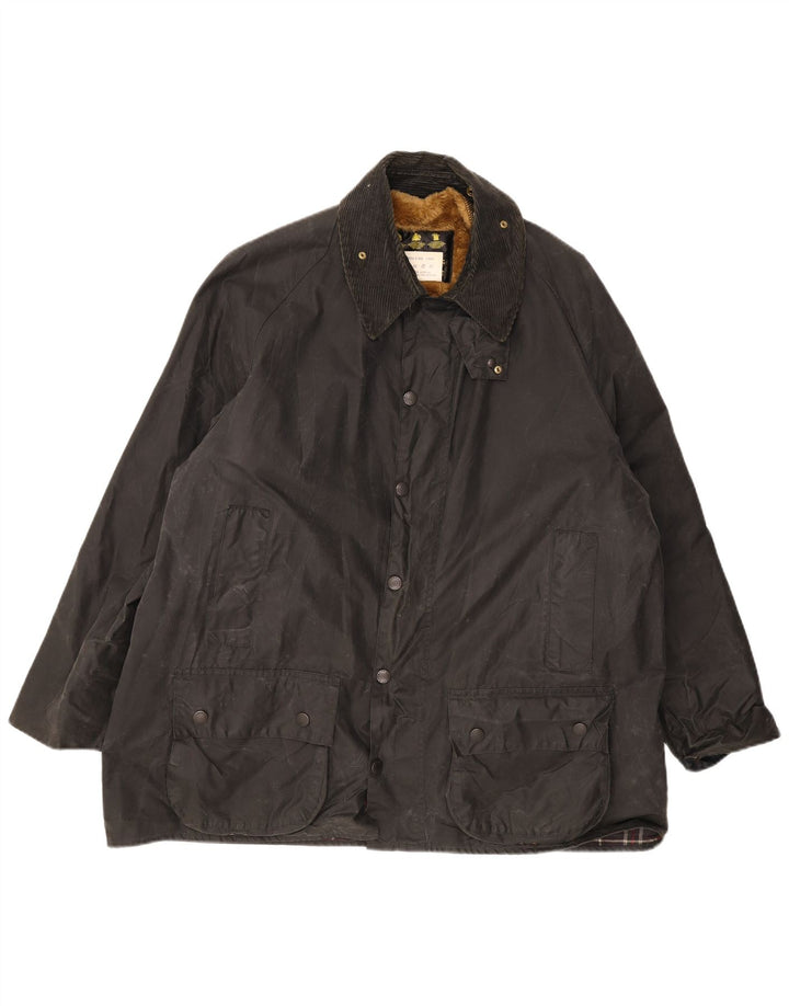 Barbour Herre vokset bomuldsjakke EU 50 Medium Sort