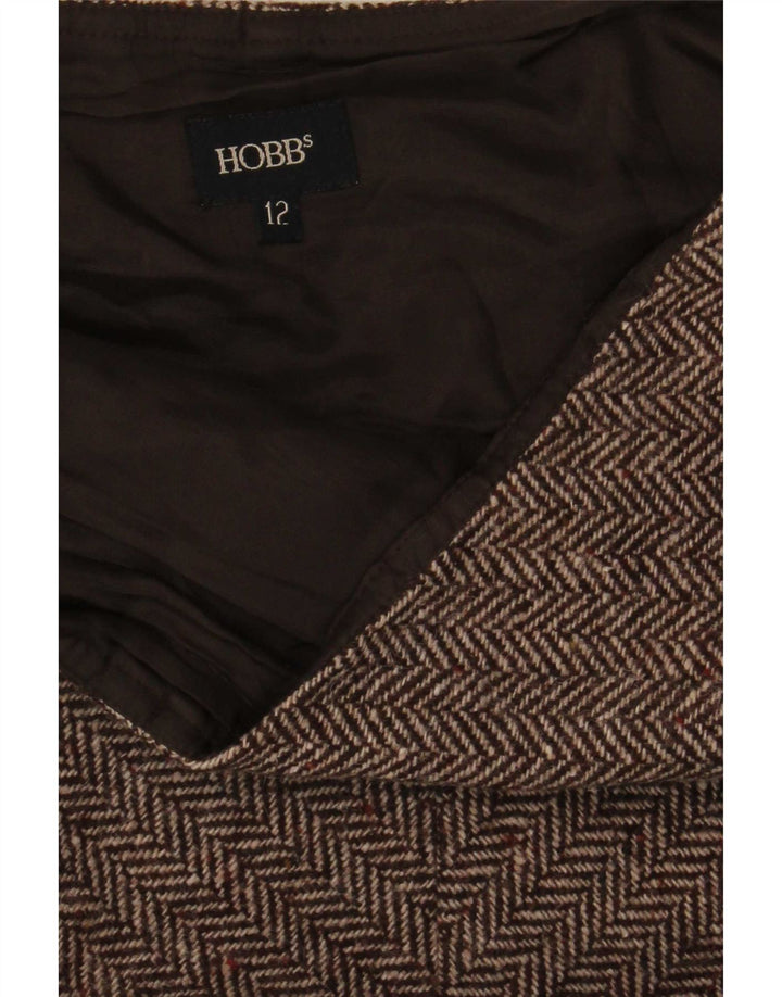 Hobbs trompetnederdel til kvinder UK 12 Medium W29 Brun sildebensuld