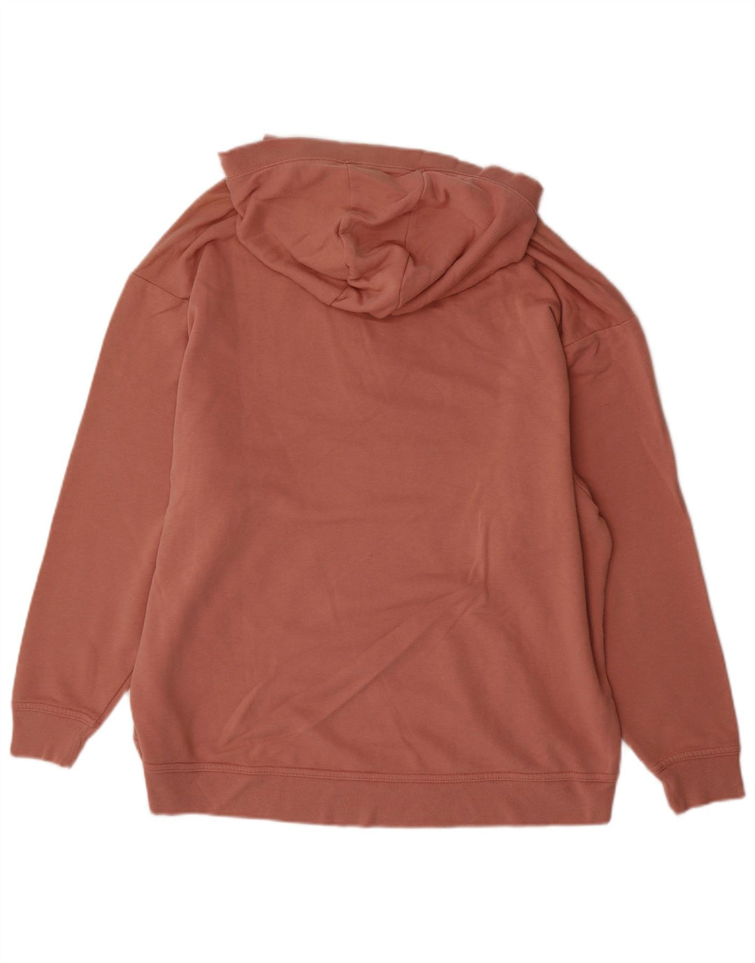 NIKE Womens Oversized Hoodie Jumper UK 16 Large Maroon Cotton