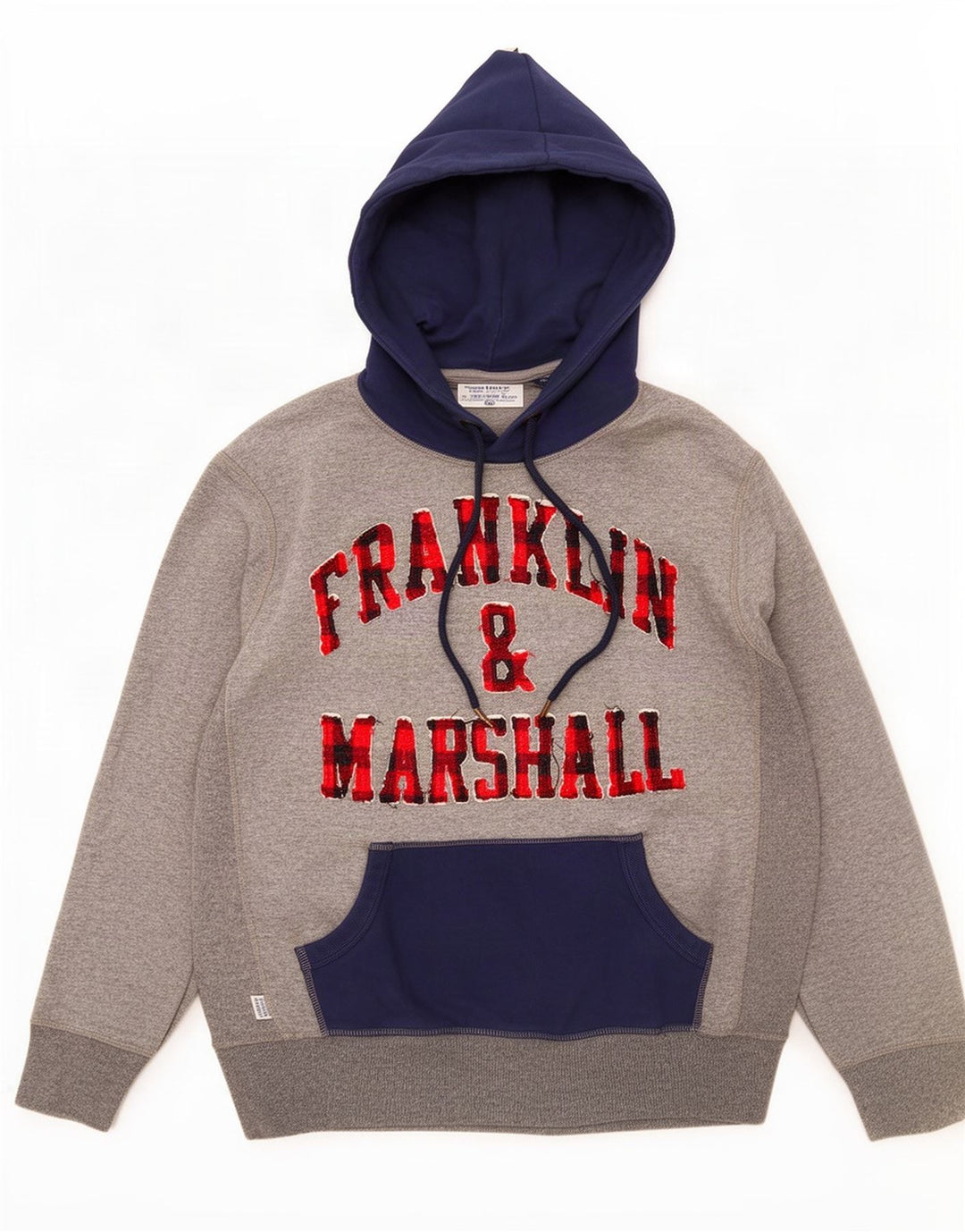 Franklin & Marshall Grafisk hættetrøje til mænd, stor grå farveblok