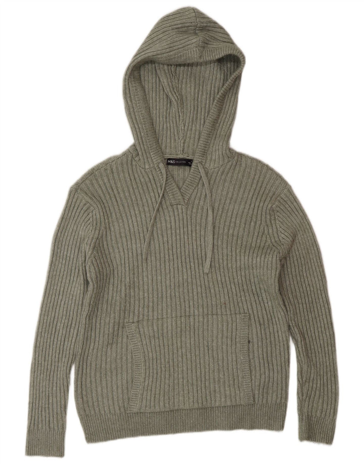 Marks & Spencer hættetrøje til kvinder UK 14 Medium Green Polyester