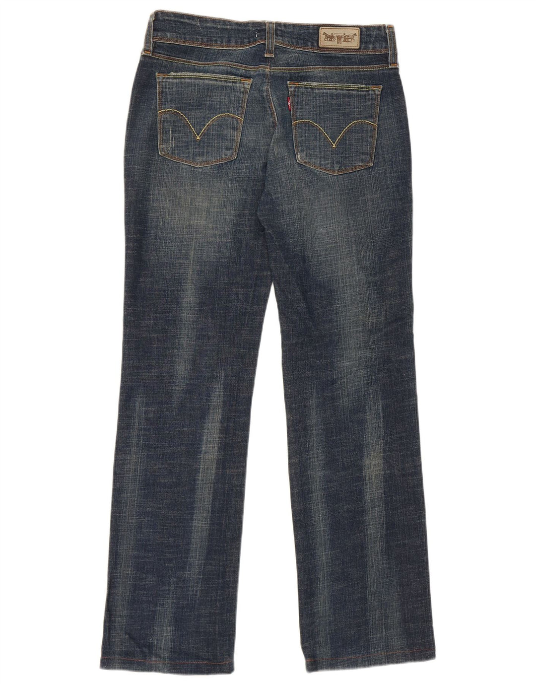 Levi's Dame 570 Straight Jeans W32 L29 Marineblå Bomuld