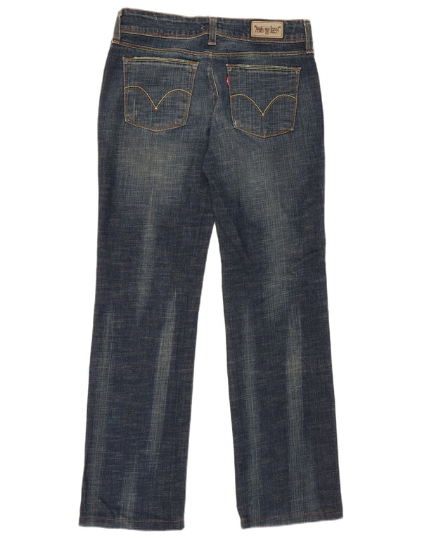 Levi's Dame 570 Straight Jeans W32 L29 Marineblå Bomuld