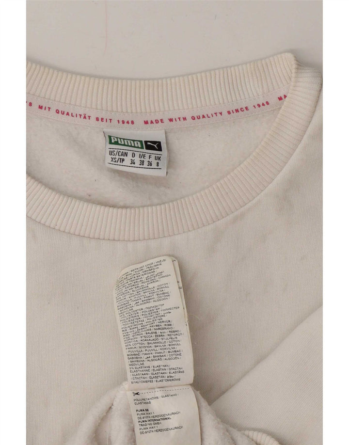 Puma Graphic Sweatshirt Jumper UK 8 Small White Colourblock