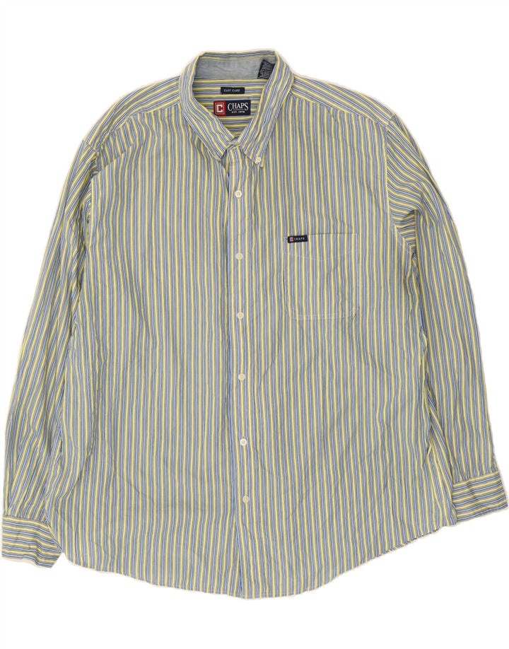 CHAPS Mens Shirt 2XL Blue Striped Cotton Vintage Chaps and Second-Hand Chaps from Messina Hembry 