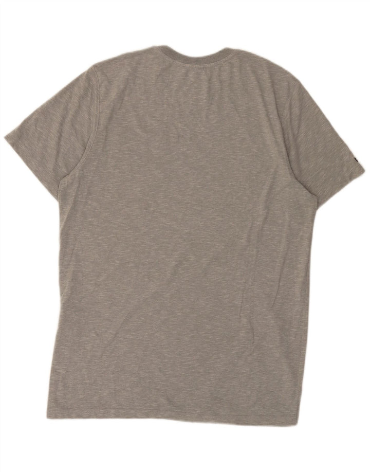 Superdry T-shirt top til mænd, stor grå flækket bomuld