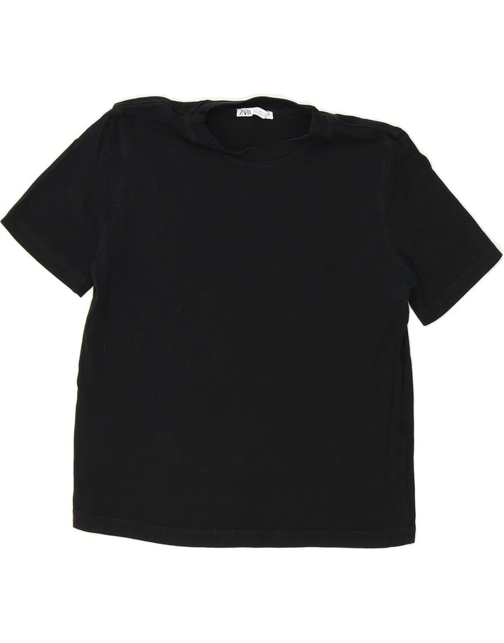 ZARA Womens Crop T-Shirt Top UK 10 Small Black Vintage Zara and Second-Hand Zara from Messina Hembry 
